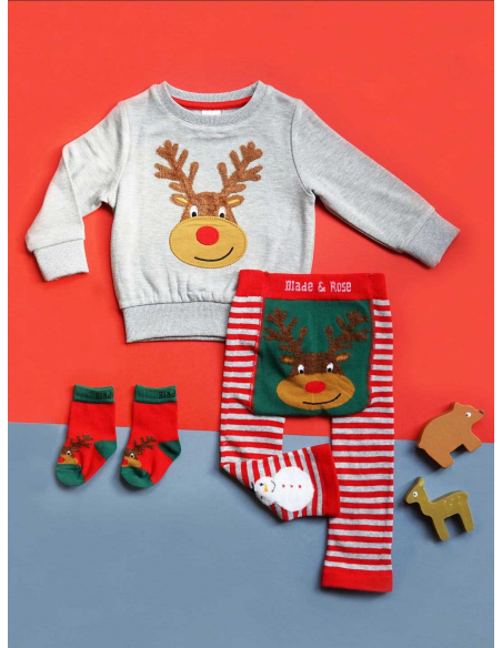 Felpa festiva con Rudolph la renna