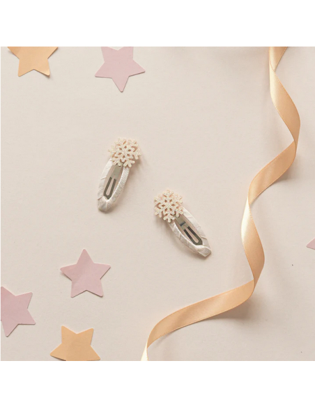 Clips per Capelli - Fiocchi Di Neve Luccicanti