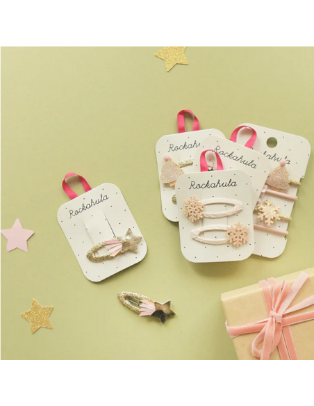 Clips per Capelli - Fiocchi Di Neve Luccicanti