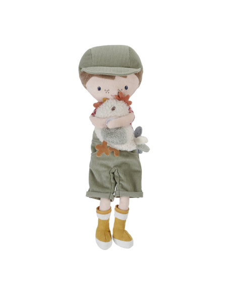 Bambola Jim il contadino olandese con pollo 35cm Bambola Jim il contadino olandese con pollo 35cm