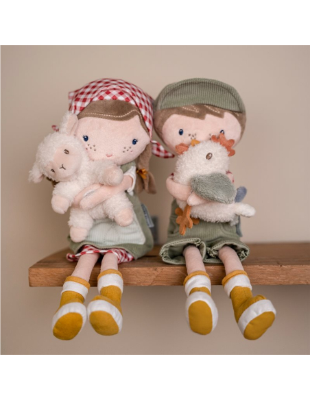 Bambola Jim il contadino olandese con pollo 35cm Bambola Jim il contadino olandese con pollo 35cm