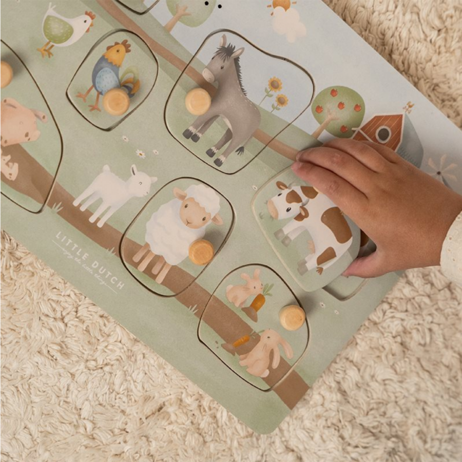 Puzzle Sonoro In legno Con Forme a Incastro - Little Farm 2