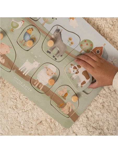 Puzzle Sonoro In legno Con Forme a Incastro - Little Farm