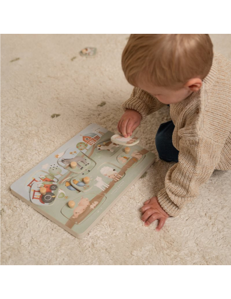 Puzzle Sonoro In legno Con Forme a Incastro - Little Farm