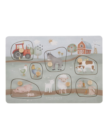 Puzzle Sonoro In legno Con Forme a Incastro - Little Farm