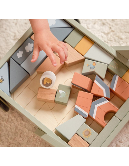Carrellino Con Costruzioni Di Legno - Little Farm