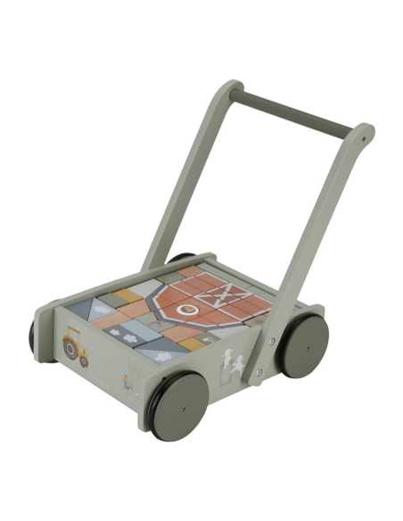 Carrellino Con Costruzioni Di Legno - Little Farm
