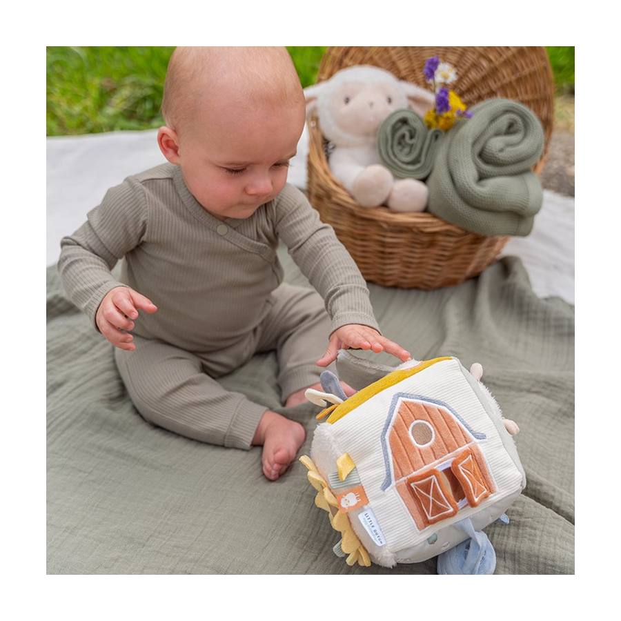 Cubo sensoriale morbido e multiattività - Little Farm 2