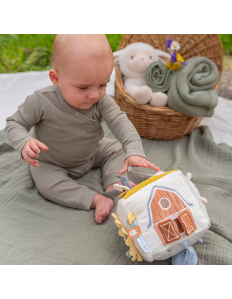 Cubo sensoriale morbido e multiattività - Little Farm