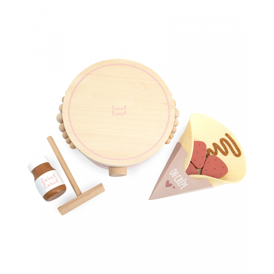 Set per Crepes in Legno - Rosa - Legno di Faggio Certificato FSC 2