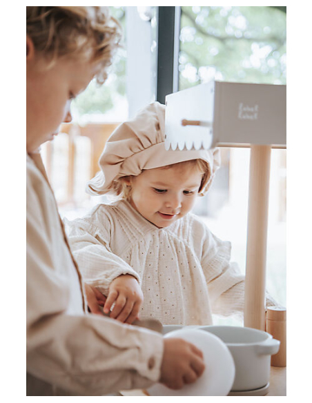 Cucina Bistro Giocattolo in Legno - Beige - Legno di Faggio Certificato FSC