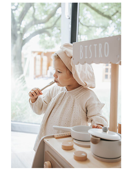 Cucina Bistro Giocattolo in Legno - Beige - Legno di Faggio Certificato FSC