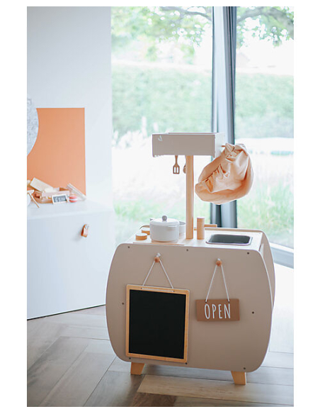 Cucina Bistro Giocattolo in Legno - Beige - Legno di Faggio Certificato FSC