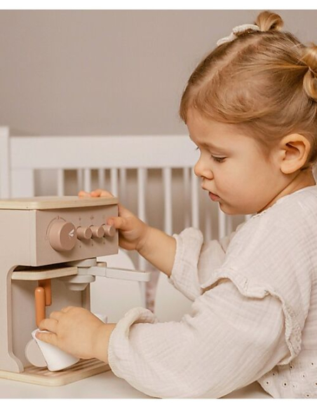 Macchina Da Caffè In Legno - Beige - Legno di Faggio Certificato FSC