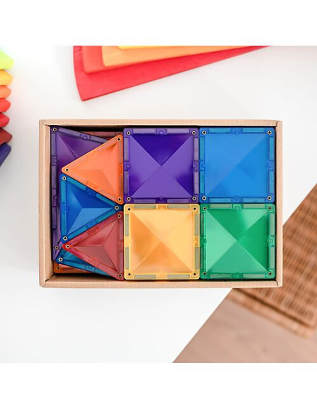 Connetix - Tessere Magnetiche - 60 Pezzi - Pacco Iniziale - Arcobaleno