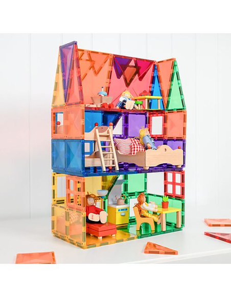 Connetix - Tessere Magnetiche - 60 Pezzi - Pacco Iniziale - Arcobaleno