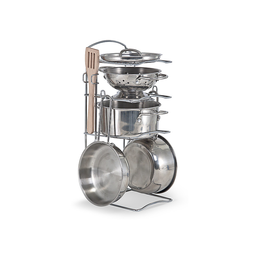 Set di Pentole Giocattolo - Acciaio Inox - 8 Pezzi