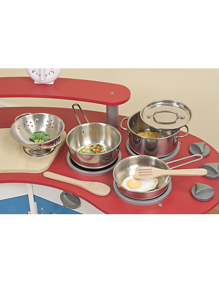 Set di Pentole Giocattolo - Acciaio Inox - 8 Pezzi