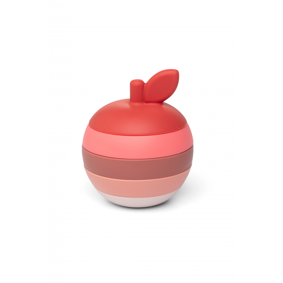 Mela impilabile in silicone rossa e rosa