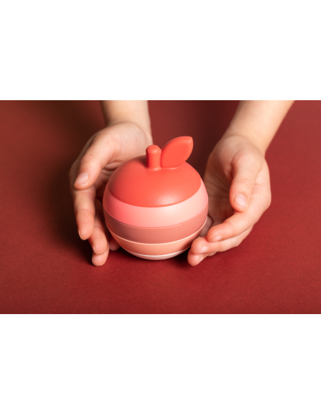 Mela impilabile in silicone rossa e rosa