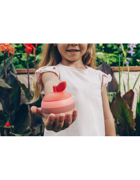 Mela impilabile in silicone rossa e rosa