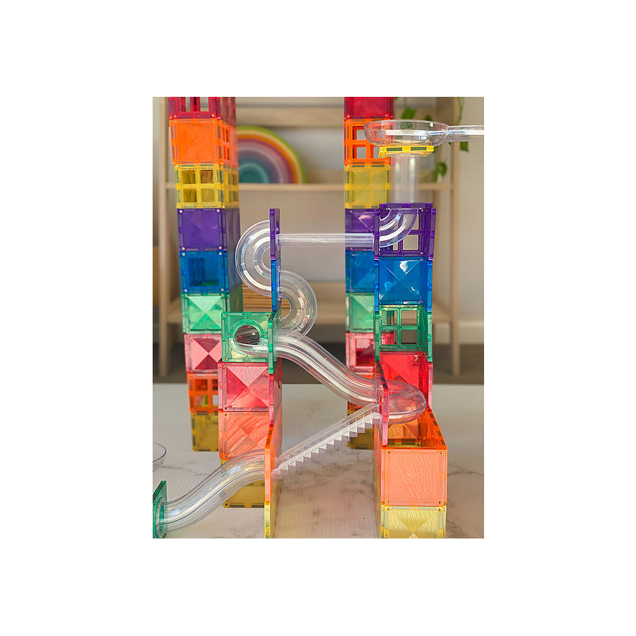 Connetix - 92 Pezzi Pista per Palline per Set di Tessere Magnetiche - Arcobaleno 2