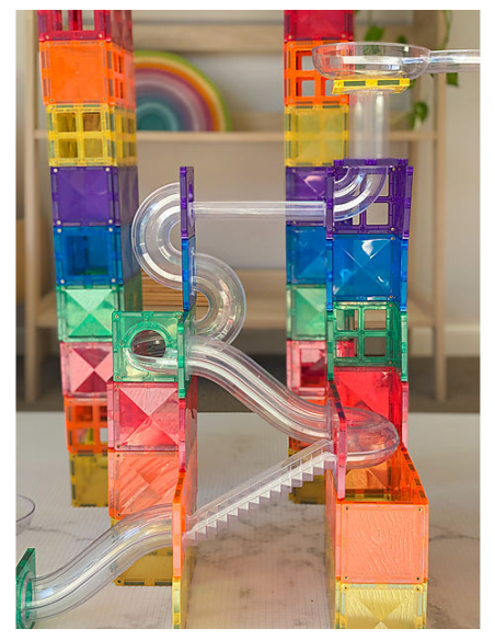 Connetix - 92 Pezzi Pista per Palline per Set di Tessere Magnetiche - Arcobaleno