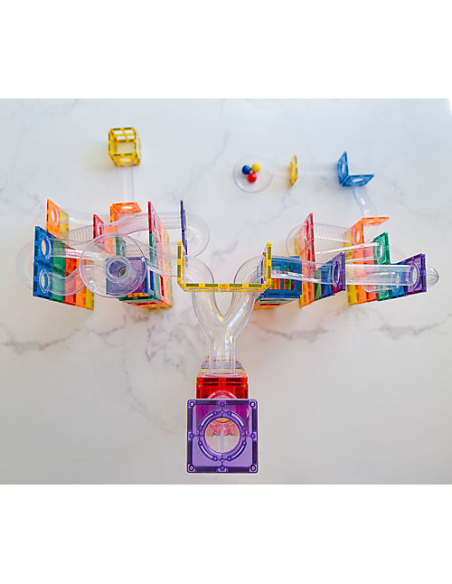 Connetix - 92 Pezzi Pista per Palline per Set di Tessere Magnetiche - Arcobaleno