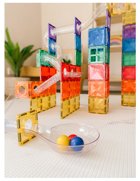 Connetix - 92 Pezzi Pista per Palline per Set di Tessere Magnetiche - Arcobaleno