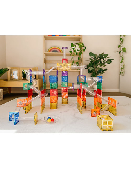 Connetix - 92 Pezzi Pista per Palline per Set di Tessere Magnetiche - Arcobaleno