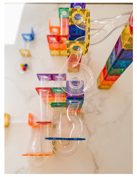 Connetix - 92 Pezzi Pista per Palline per Set di Tessere Magnetiche - Arcobaleno