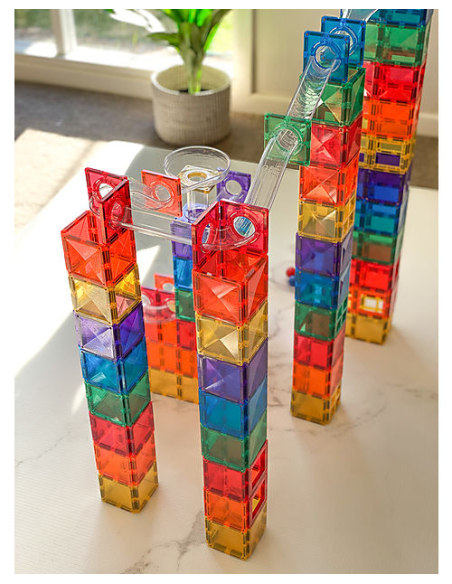 Connetix - 92 Pezzi Pista per Palline per Set di Tessere Magnetiche - Arcobaleno