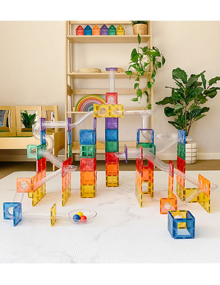 Connetix - 92 Pezzi Pista per Palline per Set di Tessere Magnetiche - Arcobaleno