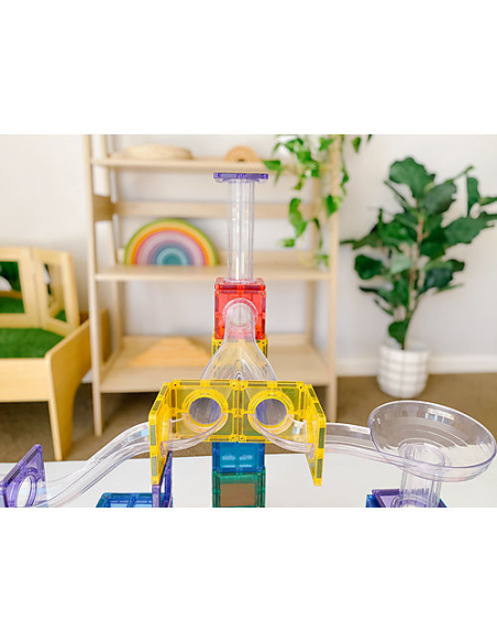 Connetix - 92 Pezzi Pista per Palline per Set di Tessere Magnetiche - Arcobaleno