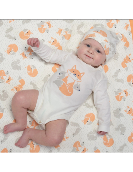 Salopette in maglina safari + body manica lunga fox Salopette in maglina safari + body manica lunga fox