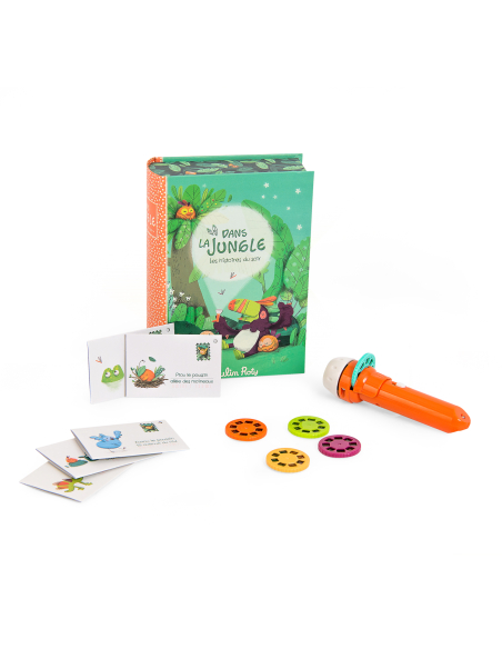 Cofanetto con lampada proiettore storie della buona notte - Dans la jungle