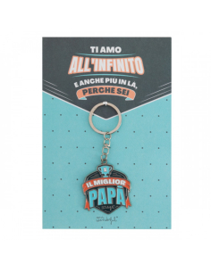 Biglietto con portachiavi – Ti amo all'infinito e anche più in là, perché sei il miglior papà