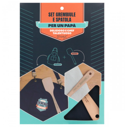 Set di grembiule e spatola per un papà delizioso e chef talentuoso Set di grembiule e spatola per un papà delizioso e chef talentuoso