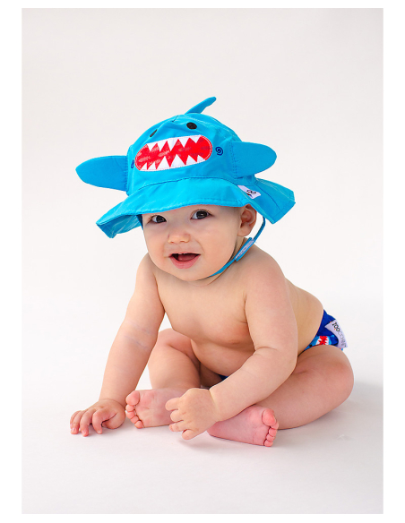 Set Baby Costumino Contenitivo + Cappellino, SQUALO con protezione solare UPF 50+