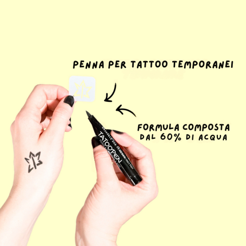 Tattoopen Pennarello per tatuaggi Temporaneo - Marrone - dermatologicamente testato