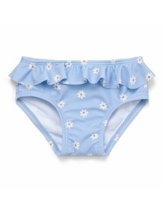 Costume mutandina con volant bimba DAISIES BLUE UPF 50+