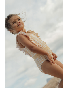 Costume intero con volant bimba SUNSHINE CHECKS UPF 50+ 2