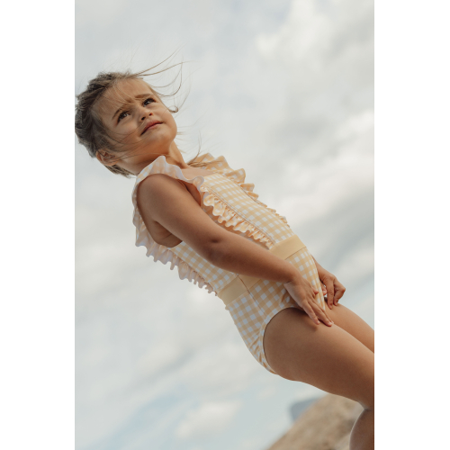 Costume intero con volant bimba SUNSHINE CHECKS UPF 50+ Costume intero con volant bimba SUNSHINE CHECKS UPF 50+