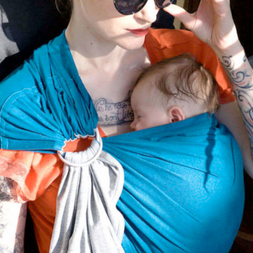 Ring Sling - Fascia ad anelli in tessuto - Mottled Grey, Pigeon Blue