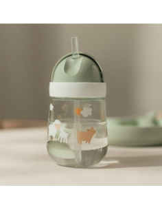 Prima borraccia con cannuccia 300 ml Little Farm