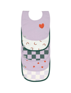 Set di bavaglini in spugna (5 pezzi) Heart Lavender