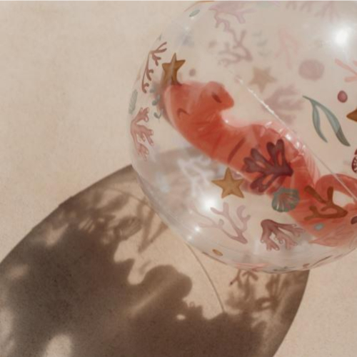 Pallone da spiaggia trasprante con figura 3D Seahorse 35 cm