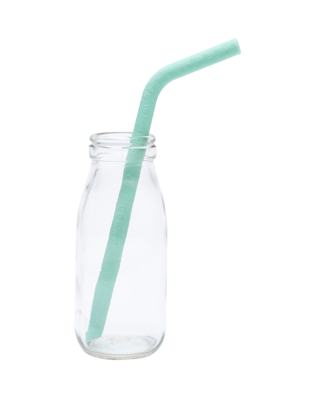 Set da 5 Cannucce lavabili  in silicone colore Verde/Blu + scovolino per pulirle