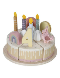 Torta di compleanno in legno rosa