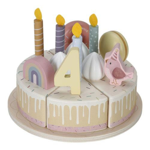 Torta di compleanno in legno rosa